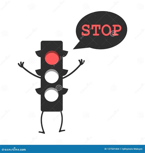 Illustration of Traffic Light Cartoon with Traffic Sign Stop Stock ...