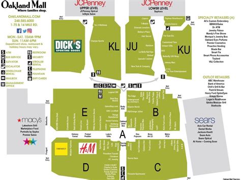 Oakland Mall shopping plan Mall Stores, Shopping Mall, Holiday Hours, Michigan, Maps, How To ...