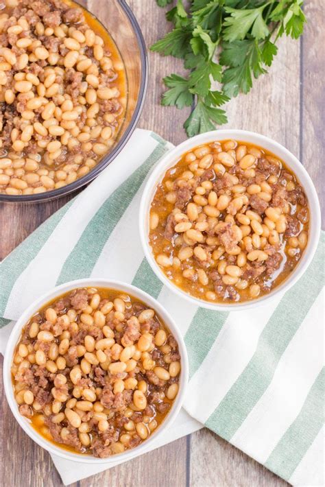 This recipe for Navy Beans full of flavor. Known as the 3-2-1 recipe with 3 cans of navy beans ...