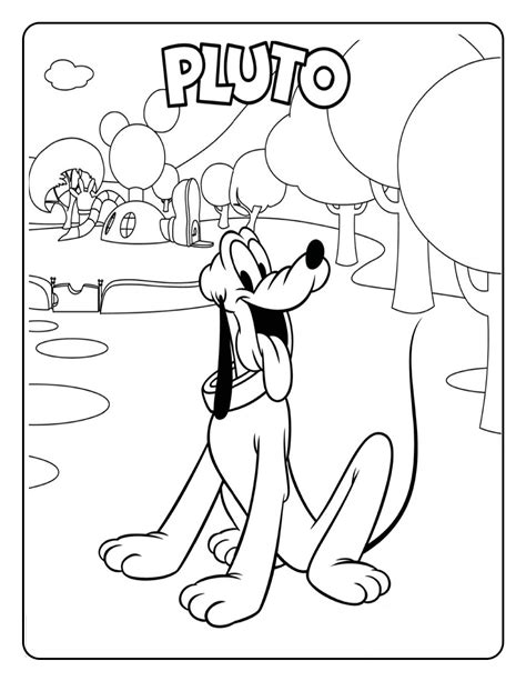 Mickey Mouse And Pluto Coloring Pages