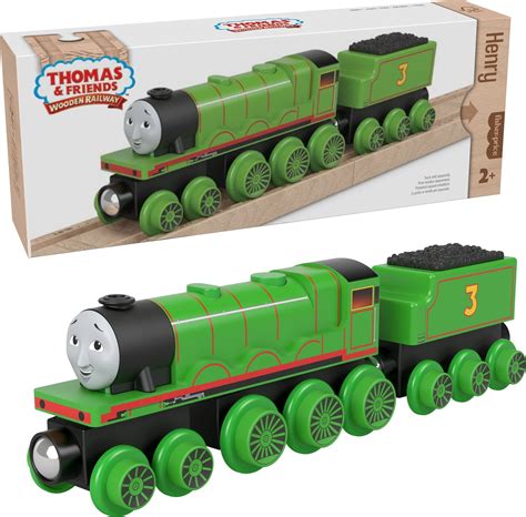 Buy Thomas & Friends Wooden Railway Toy Train Henry Push-Along Wood Engine & Coal Car For ...