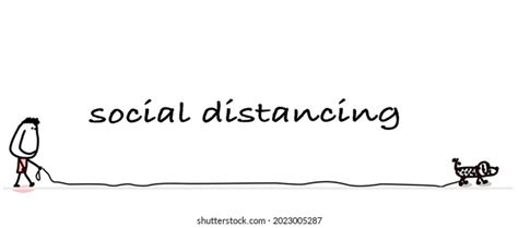 Social Distancing Cartoon Illustration Graphic Art Stock Vector (Royalty Free) 2023005287 ...