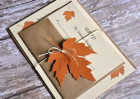 Fall Themed Wedding Invitations, Favor Tags, Favor boxes; Autumn Themed Wedding Decorations and ...