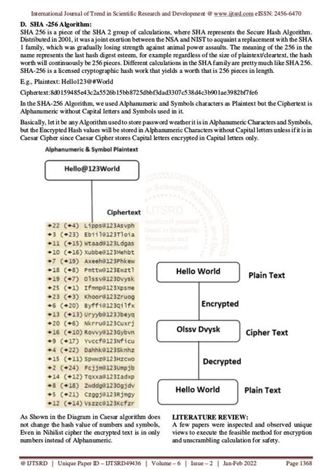 A Survey on Encrypted and Decrypted Text Algorithm Using CRC, SHA 256, MD5 and Caesar Cipher | PDF