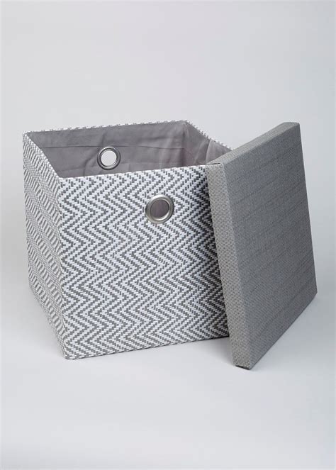 Geometric Foldable Fabric Storage Box (33cm X 33cm X 31cm) – Matalan | Fabric storage boxes ...