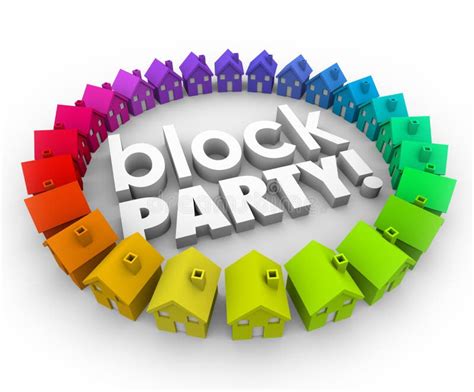 Block Party Houses Neighborhood Community Celebration Event Stock Illustration - Illustration of ...