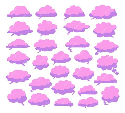 Premium Vector | Different shape cartoon pink clouds on white ...