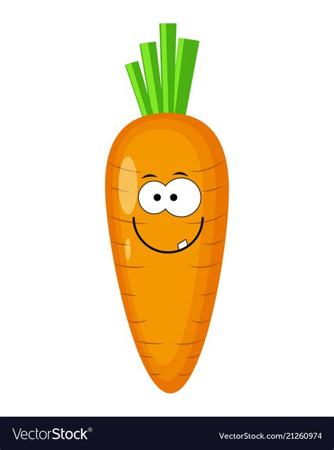 Cute cartoon carrot character Royalty Free Vector Image