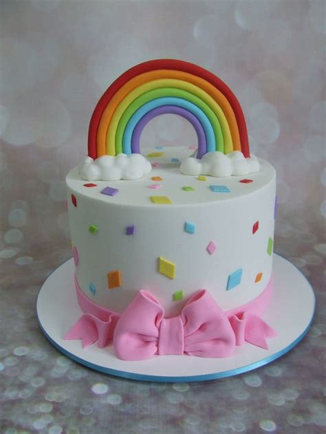 Rainbow and diamonds | Rainbow birthday cake, 1st birthday cakes, Rainbow cake