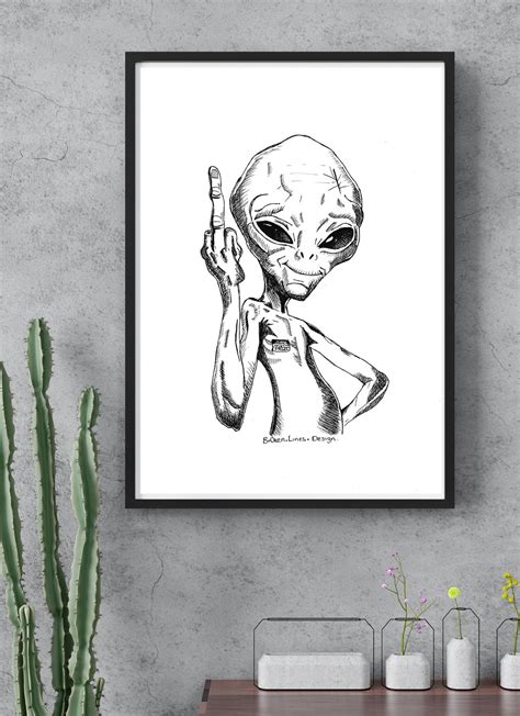 Paul movie Alien Funny Sci-fi Cartoon Wall Print - Etsy