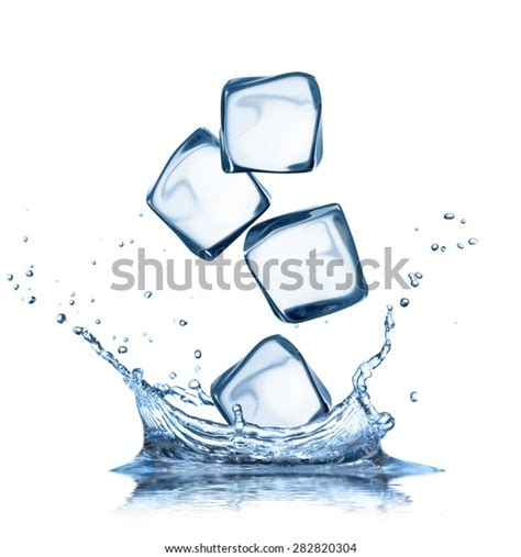 Falling Ice Cubes Water Splashes Isolated Stock Photo 282820304 | Shutterstock