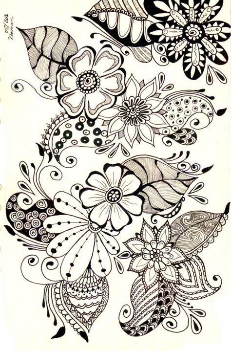 753 best images about Doodle Zentangle Flowers on Pinterest | Doodle ...