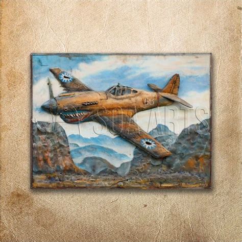 Metallic Vintage Wall Art Aircraft Painting | Painting, Wall art