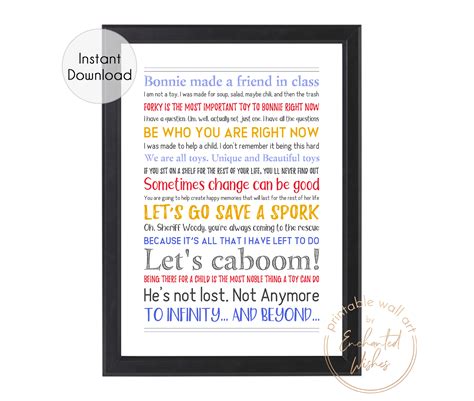 Toy Story 4 Quotes FREE Printable Print - Wall Art Printable Prints