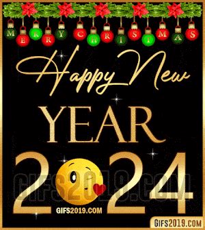 Happy New Year 2024 GiF 【º‿º】 | Merry christmas message, Happy new year greetings, Happy new ...