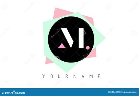 M Geometric Shapes Logo Design with Pastel Colors. Stock Vector - Illustration of fashion ...