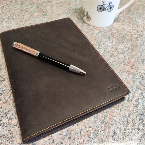 Personalised Vintage Leather Lined A5 Notebook By David Aster