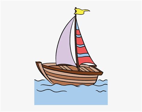 How To Draw A In Few Easy Ⓒ - Drawing Of Boat With Colour Transparent PNG - 678x600 - Free ...