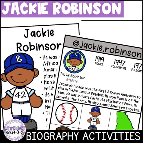 Jackie Robinson Biography Activities, Flip Book and Report - Black ...