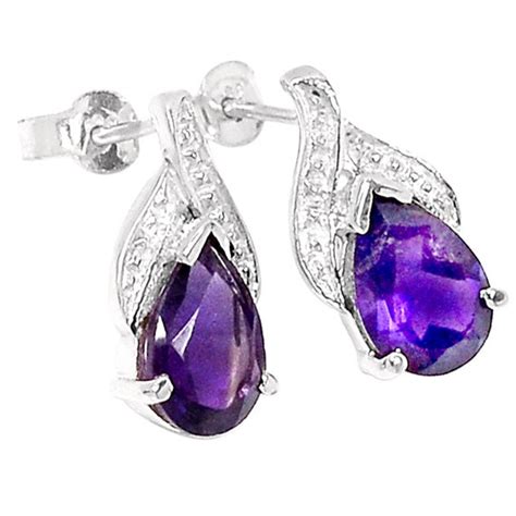 Amethyst 925 Sterling Silver Earrings Jewelry E2119A by xtremegems