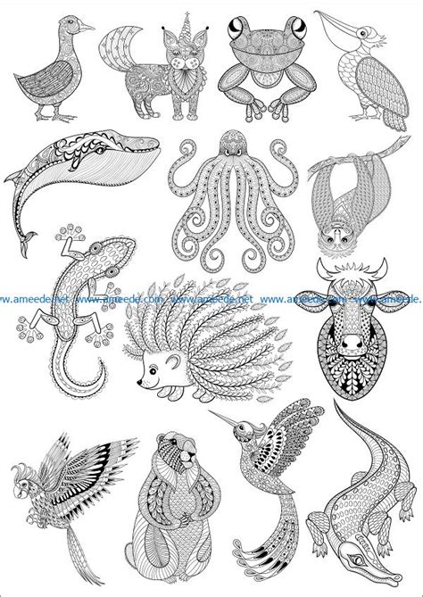 Pattern Animals File Cdr And Dxf Free Vector Download For Print Or Laser Engraving Machines