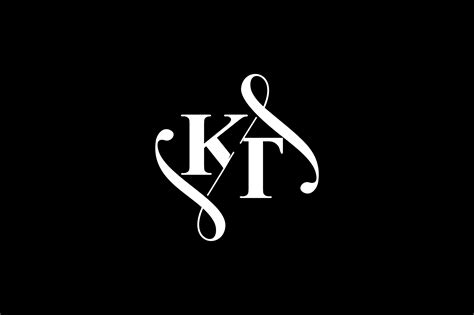 KT Monogram logo Design V6 By Vectorseller | TheHungryJPEG