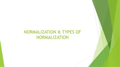 Normalization & Types of Normalization - DocsLib