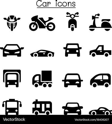 Car icons Royalty Free Vector Image - VectorStock