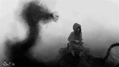 smoke, Monster, B w, Drawing, Dasrk, Fantasy, Skull, Skulls Wallpapers ...