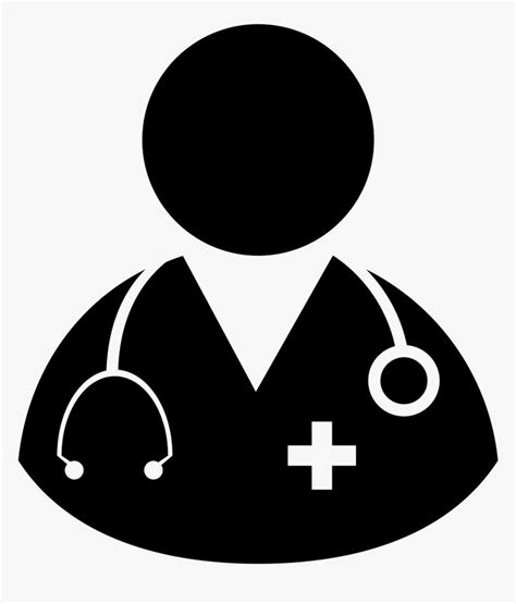 Silhouette Of A Nurse - Doctor Clipart Black And White, HD Png Download ...