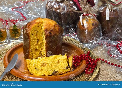 The Christmas panettone stock image. Image of baked, panettone - 80863087