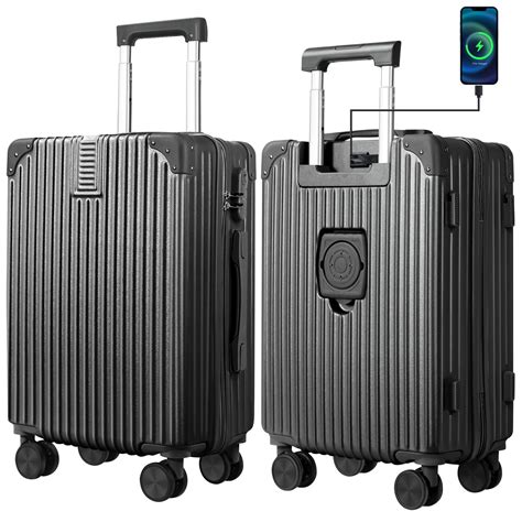 Carry On Luggage with Cup Holder and USB Charge Port,22x14x9 Airline ...