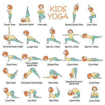 Handdrawn Yoga Kids Set Stock Vector Art & More Images of Activity - iStock