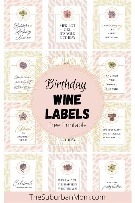 Happy Birthday Wine Bottle Labels