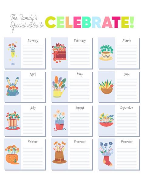 Birthday Chart - 10 Free PDF Printables | Printablee | Birthday charts, Birthday chart for ...