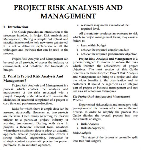 Risk Analysis Template - 10+ Download Free Documents In PDF, Word, Excel