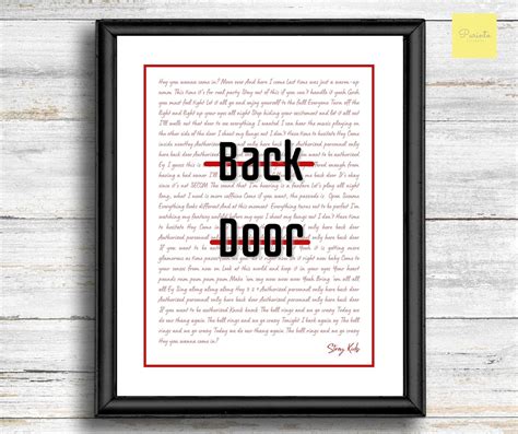 Stray Kids Back Door lyrics English printable wall art | Etsy