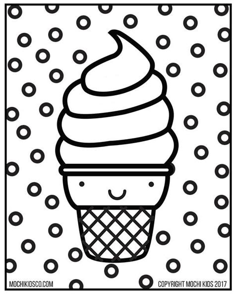 Kawaii Ice Cream Coloring Pages