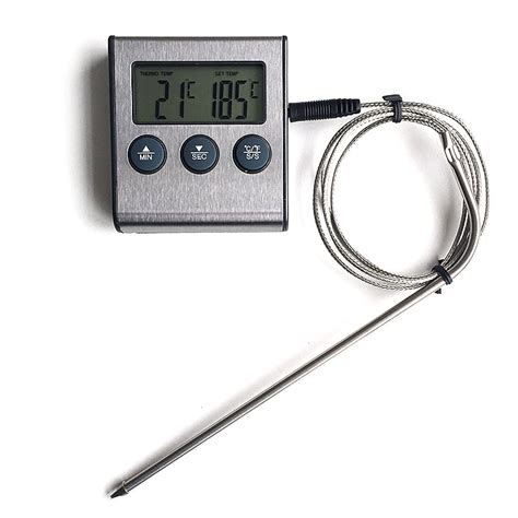 Digital Probe Oven & Meat Thermometer Timer for BBQ Grill Meat Food ...