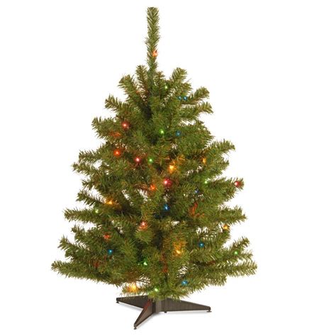 National Tree Company Eastern Spruce 3 ft. Artificial Christmas Tree with 50 Multi-Color Lights ...