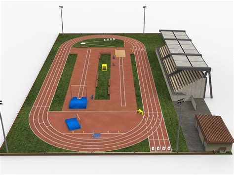 Athletics Track Stadium 3D Model - TurboSquid 1430310