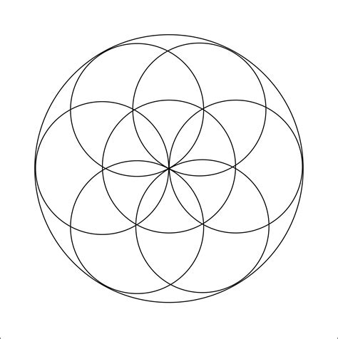 Seed Of Life Outline Coloring Page Free Stock Photo - Public Domain Pictures