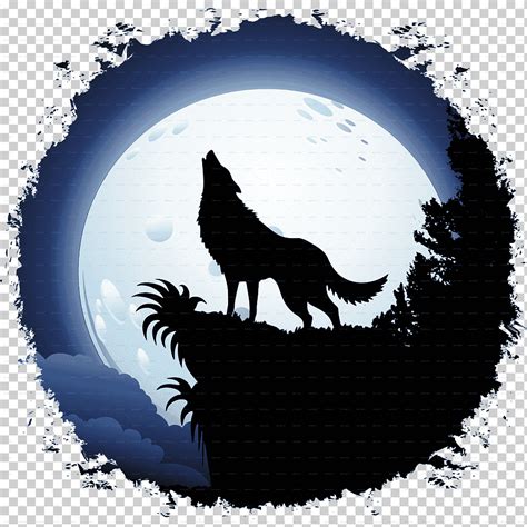 Wolf on top of rock against the moon, Gray wolf Moon Coyote Red wolf, wolf, animals, carnivoran ...