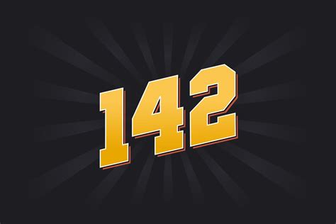 Number 142 vector font alphabet. Yellow 142 number with black background 13890080 Vector Art at ...