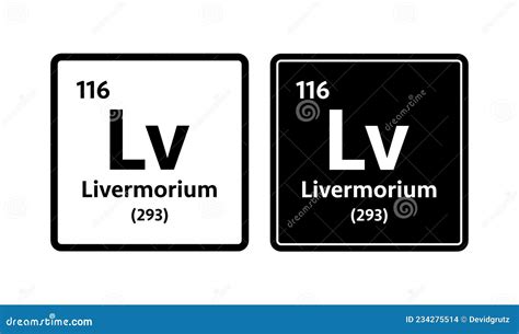 Livermorium Symbol. Chemical Element of the Periodic Table. Vector ...