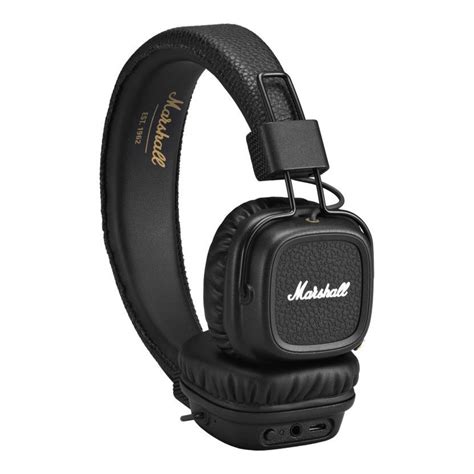 DISC Marshall Major II Bluetooth Headphones, Black at Gear4music