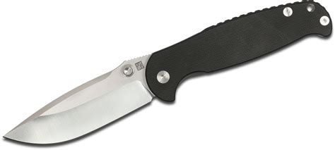 Real Steel Knives S6 Folding Knife 3.75" Satin VG10 Plain Blade, Black G10 and Titanium Handles ...