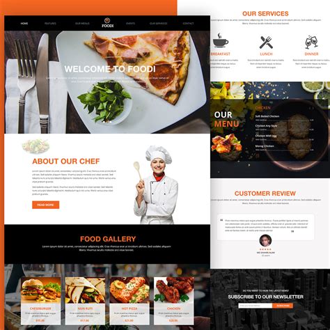 Restaurant Website Homepage Template Free PSD – Download PSD