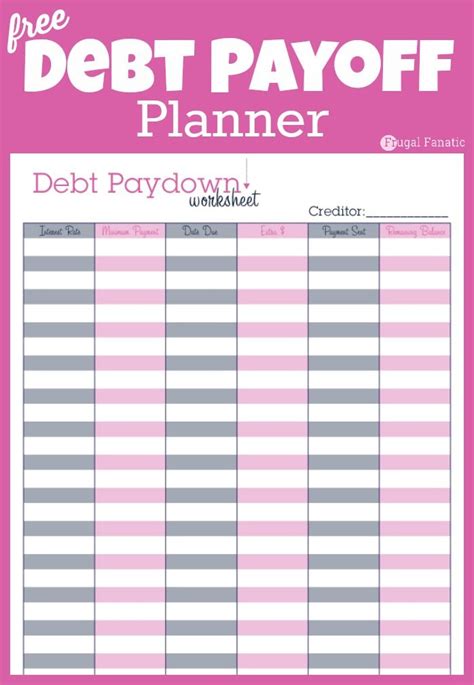 Debt Payoff Planner - Free Printable | Budget planner template ...