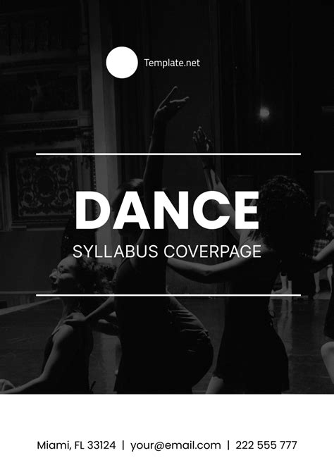 Dance Syllabus Cover Page Template - Edit Online & Download Example ...